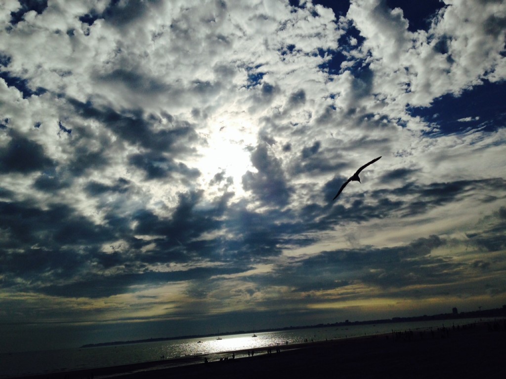 coucher de soleil plage pornichet
